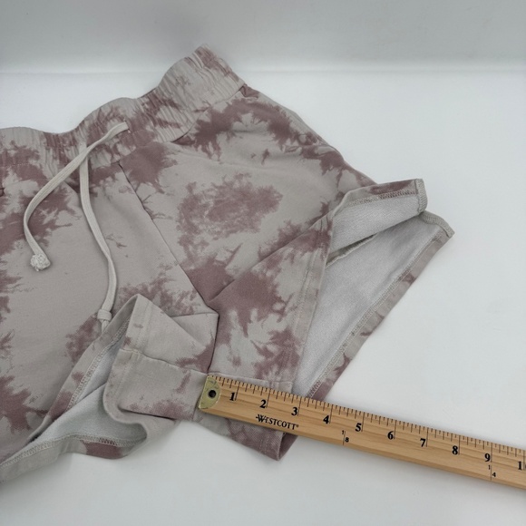 Varley Shorts Women XS Pink Tie Dye Lounge French Terry Knit Elastic Drawstring - Picture 8 of 9